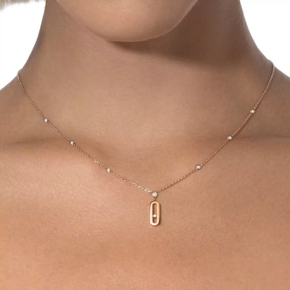 [LORA]  Move Uno Gold Diamond Long Necklace