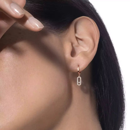 [LORA] Move Uno Single Diamond Hoop Earring