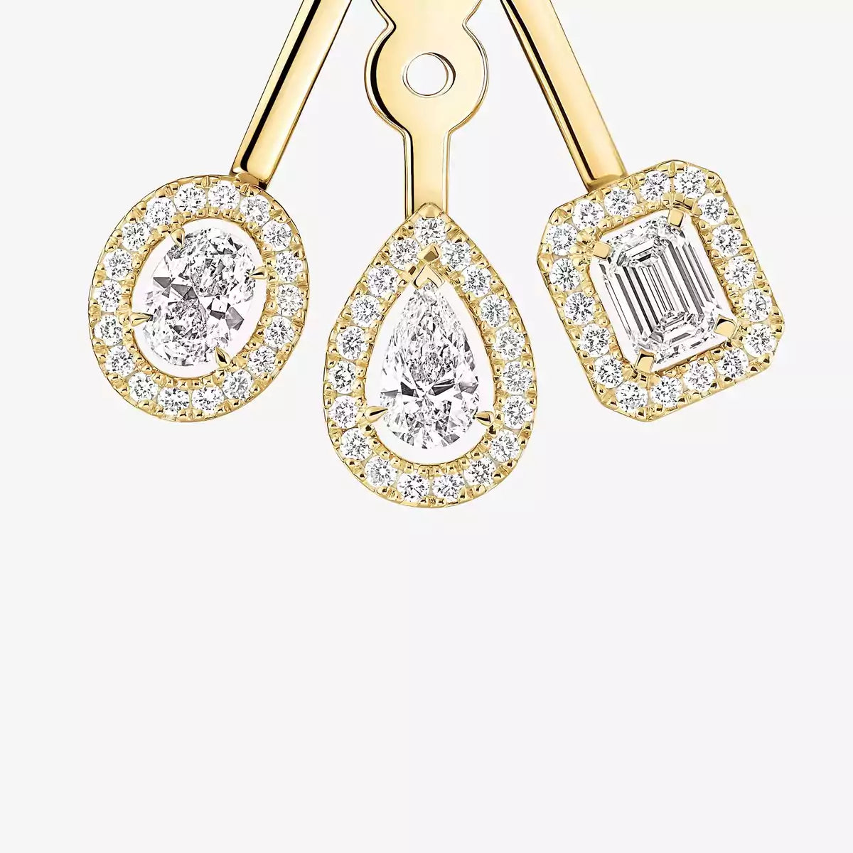 [LORA]  My Twin Trio  Diamond Earrings