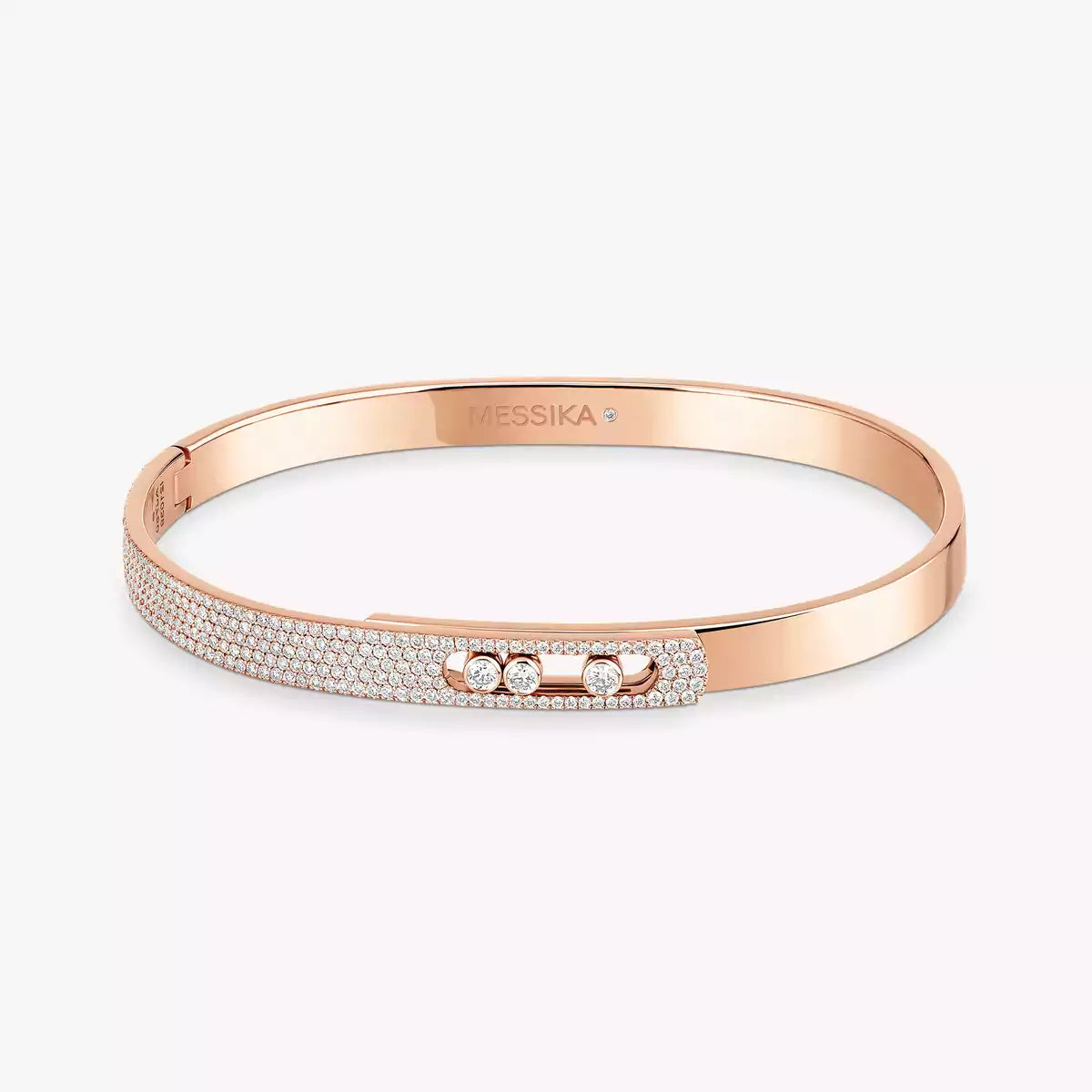 [LORA] Move Noa Rose Gold Pavé Diamond Bangle Bracelet