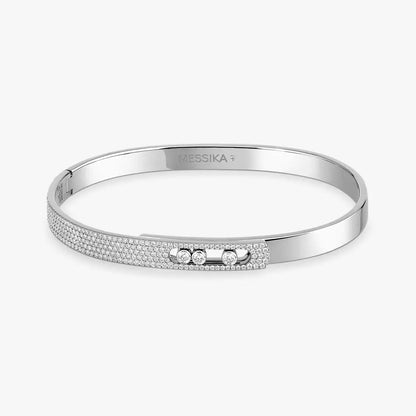 [LORA] Move Noa Rose Gold Pavé Diamond Bangle Bracelet