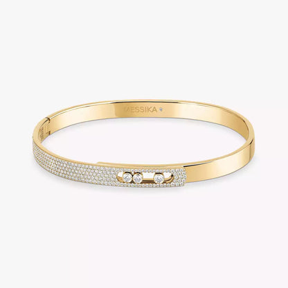 [LORA] Move Noa Rose Gold Pavé Diamond Bangle Bracelet