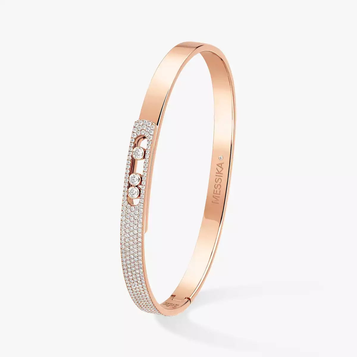 [LORA] Move Noa Rose Gold Pavé Diamond Bangle Bracelet