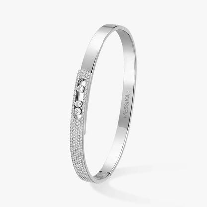[LORA] Move Noa Rose Gold Pavé Diamond Bangle Bracelet