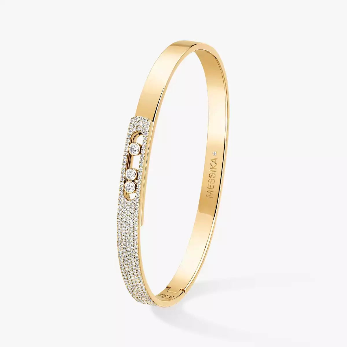[LORA] Move Noa Rose Gold Pavé Diamond Bangle Bracelet