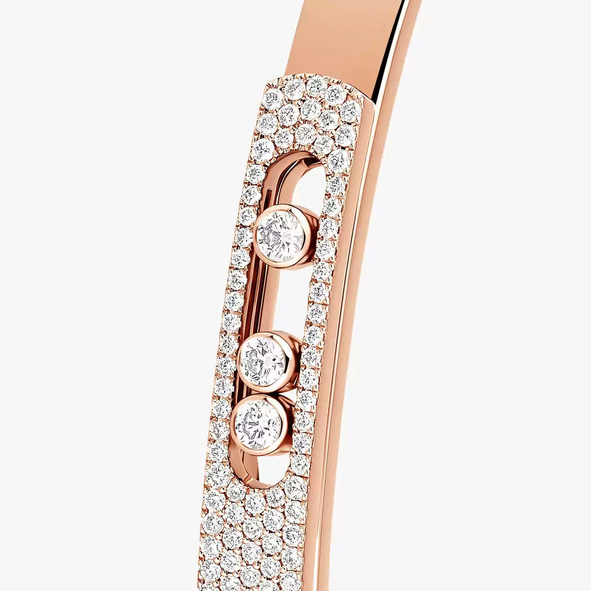 [LORA] Move Noa Rose Gold Pavé Diamond Bangle Bracelet
