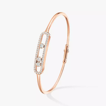 [LORA] Move Pavé Diamond Bangle Bracelet M