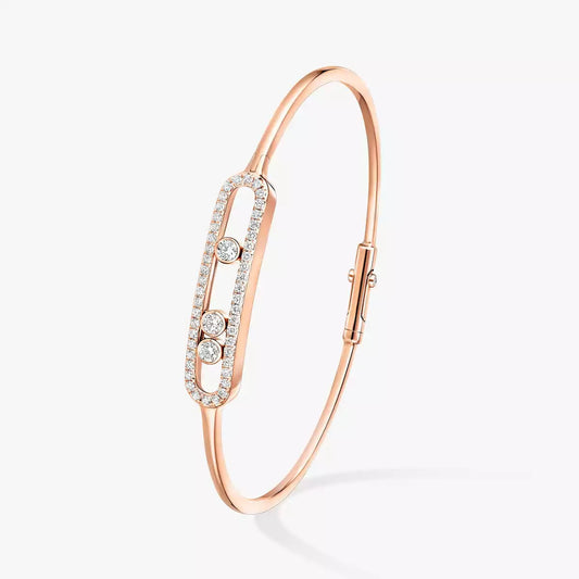 [LORA] Move Pavé Diamond Bangle Bracelet M
