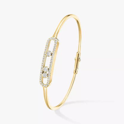[LORA] Move Pavé Diamond Bangle Bracelet M