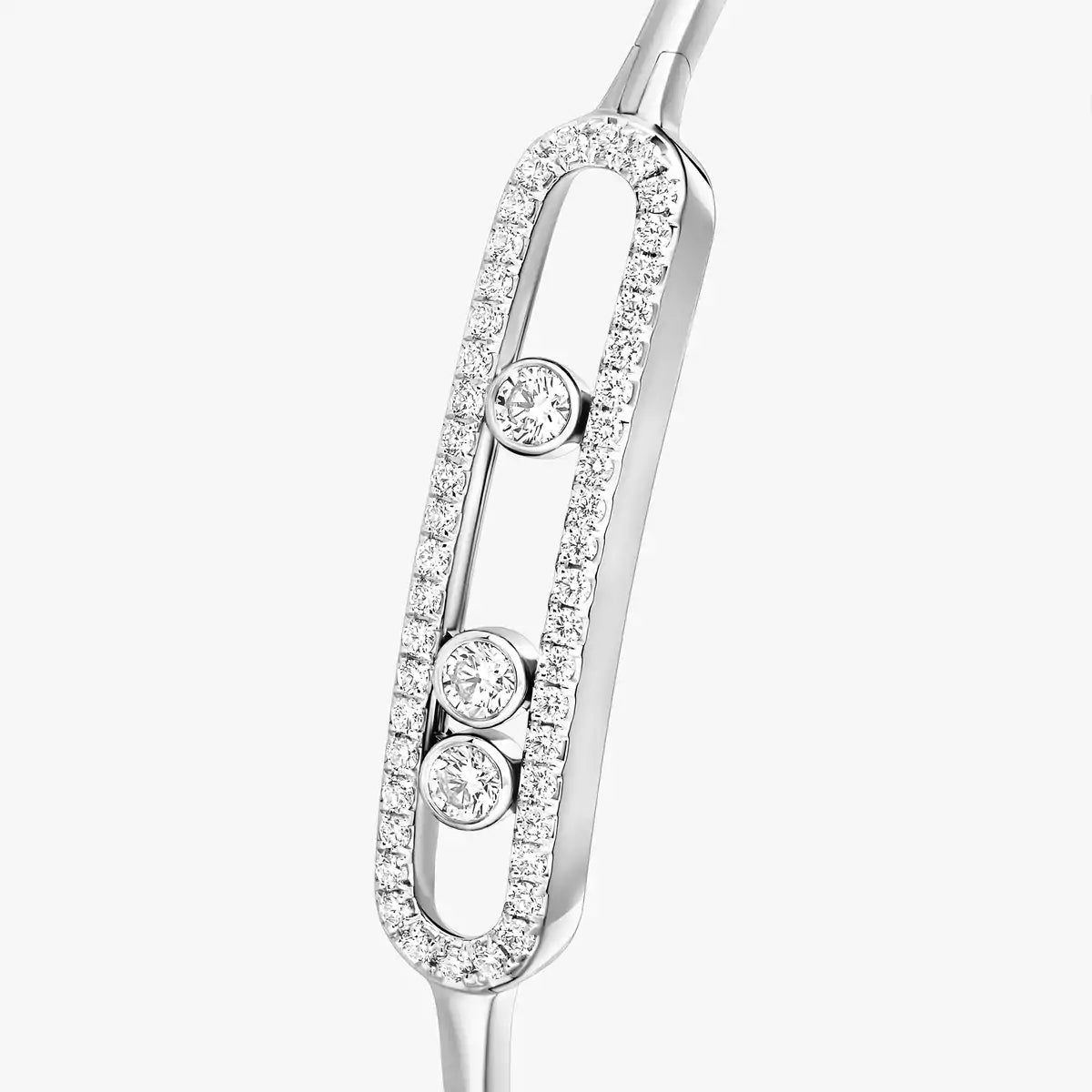 [LORA] Move Pavé Diamond Bangle Bracelet M