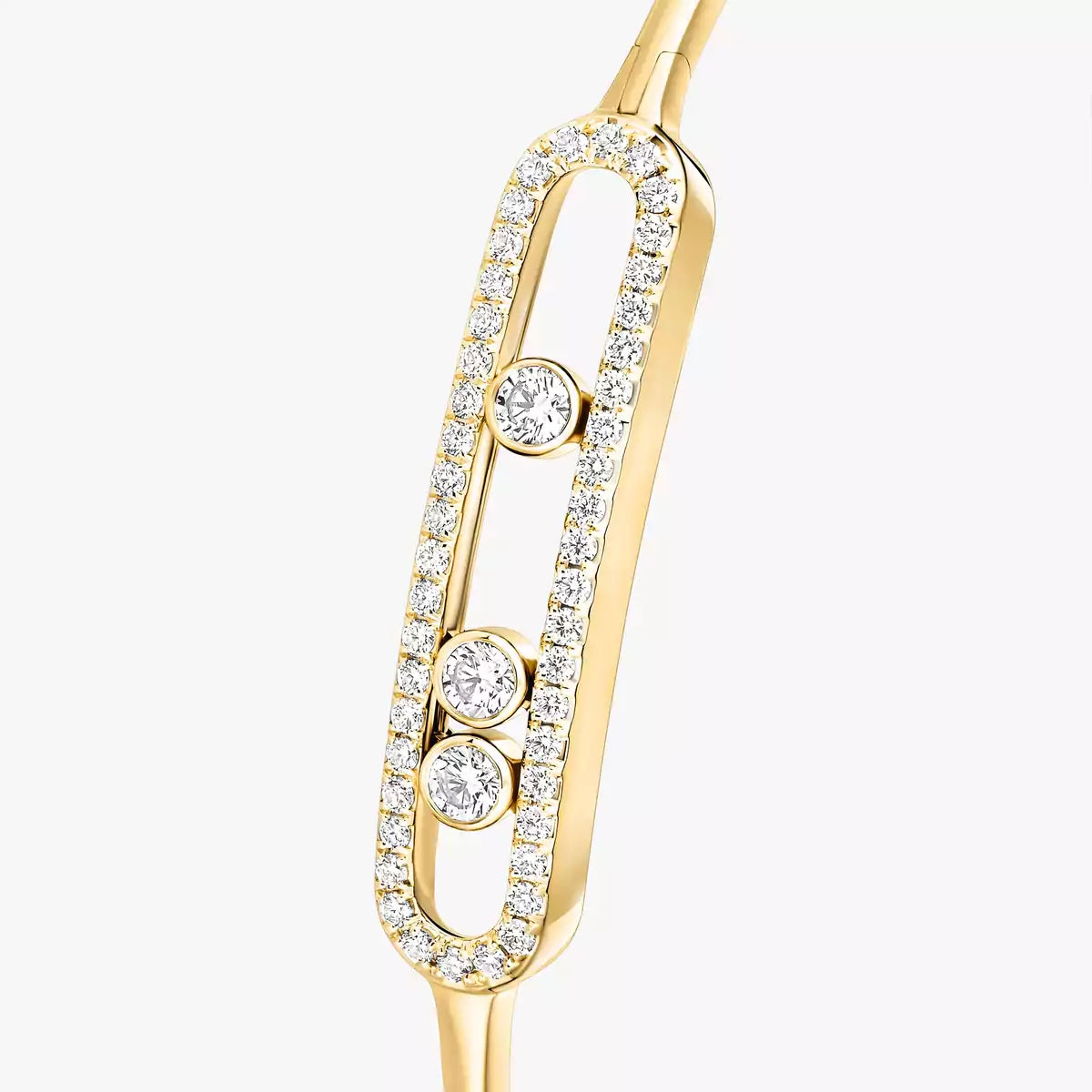 [LORA] Move Pavé Diamond Bangle Bracelet M