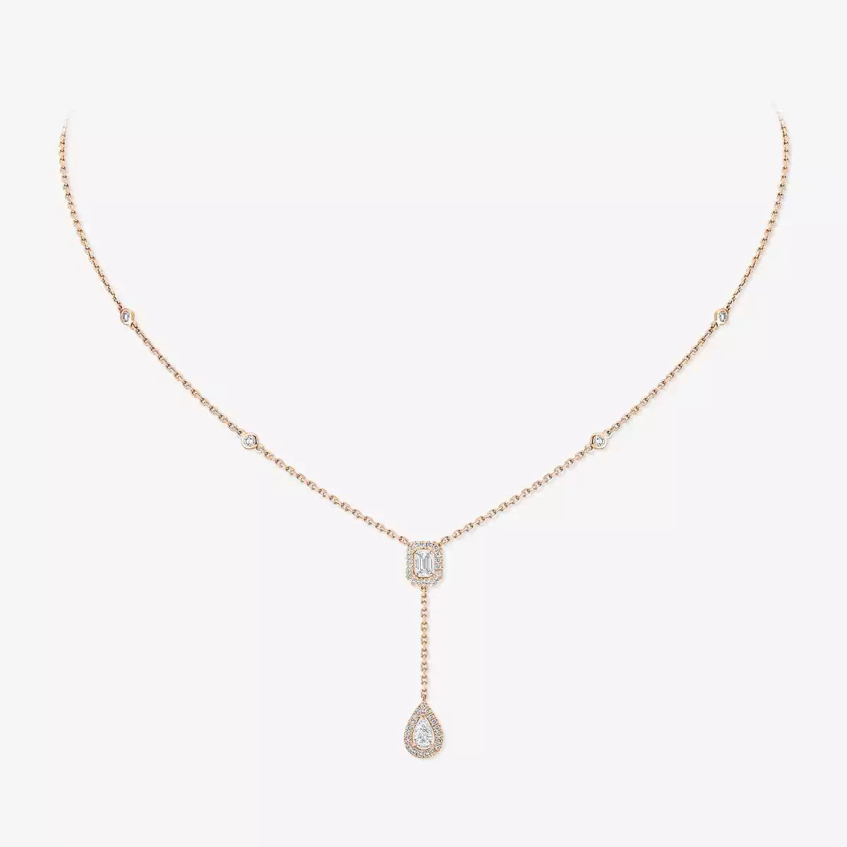 [LORA] Gold Diamond Tie Necklace