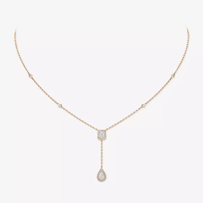[LORA] Gold Diamond Tie Necklace