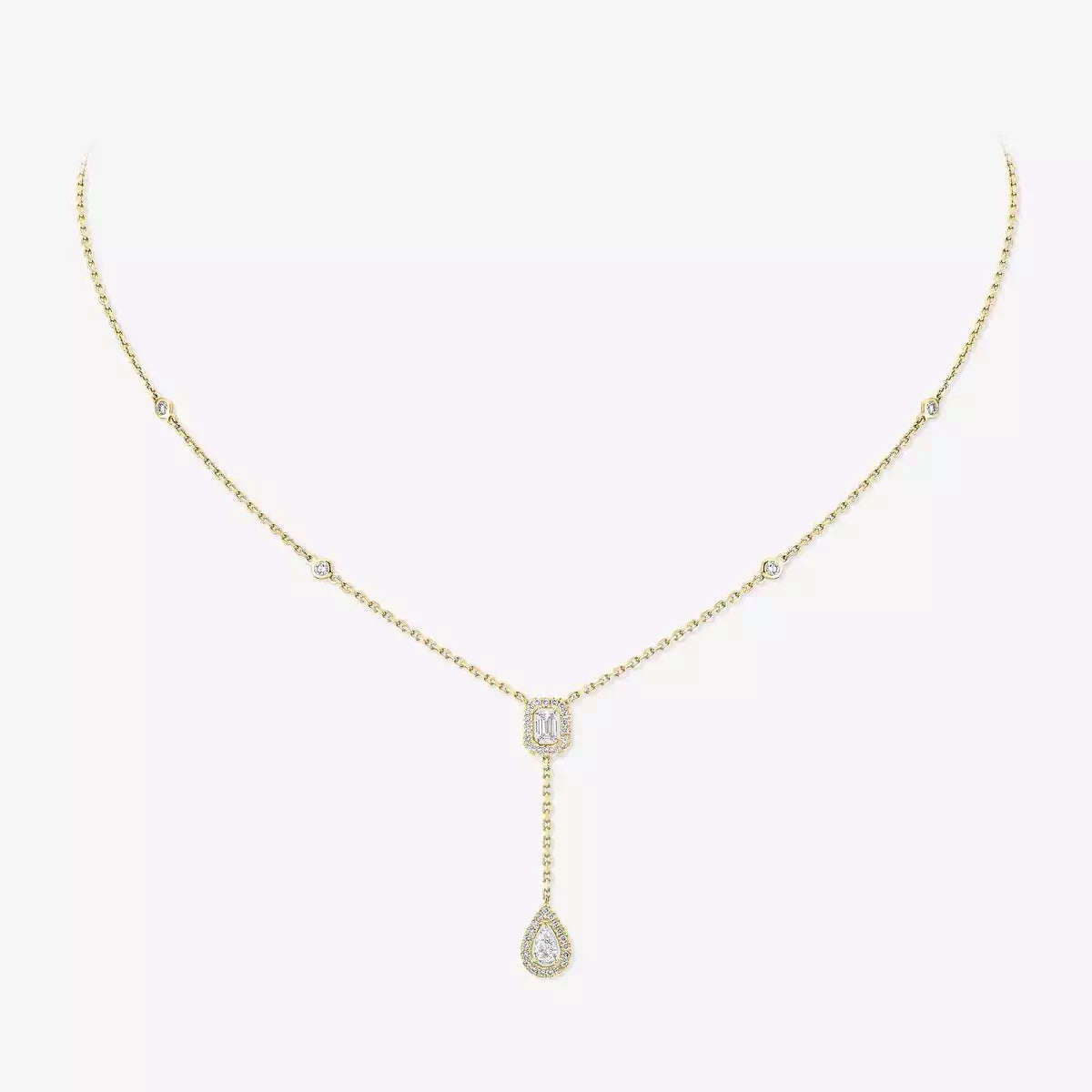 [LORA] Gold Diamond Tie Necklace