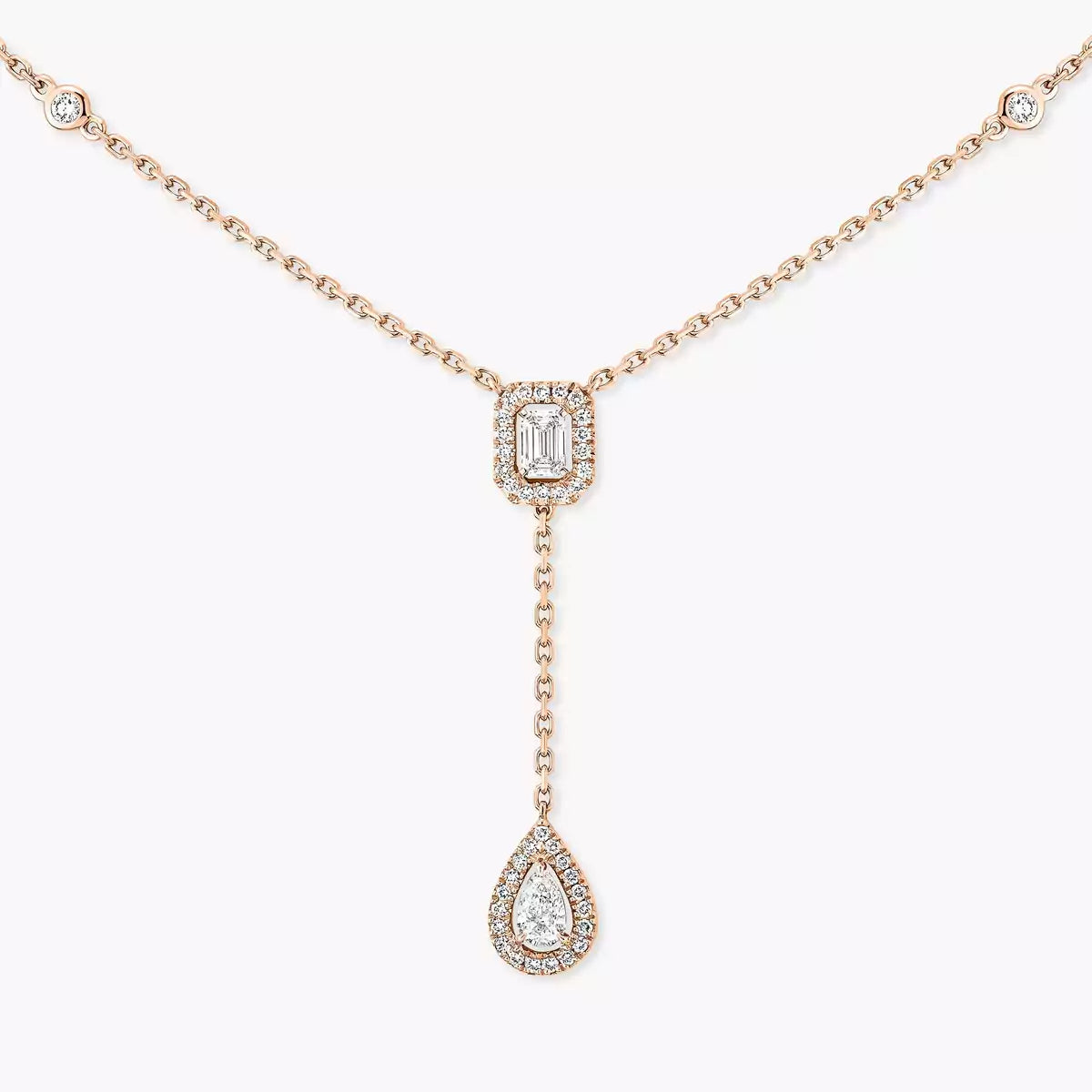 [LORA] Gold Diamond Tie Necklace
