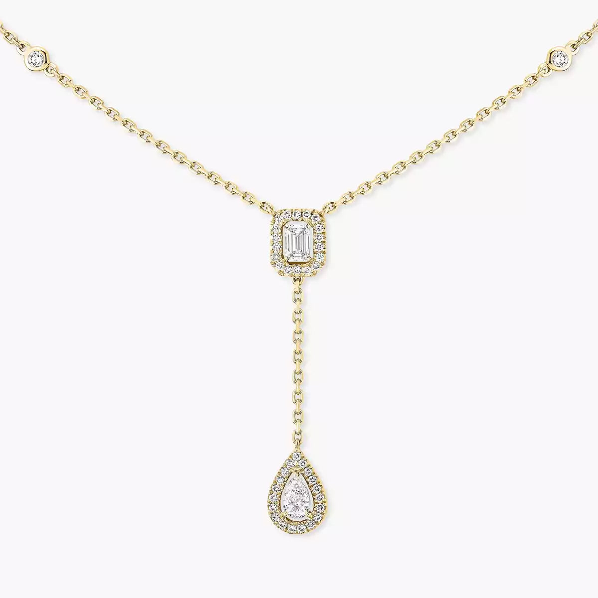 [LORA] Gold Diamond Tie Necklace