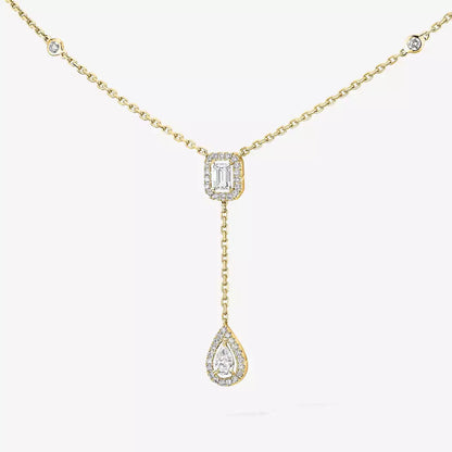[LORA] Gold Diamond Tie Necklace