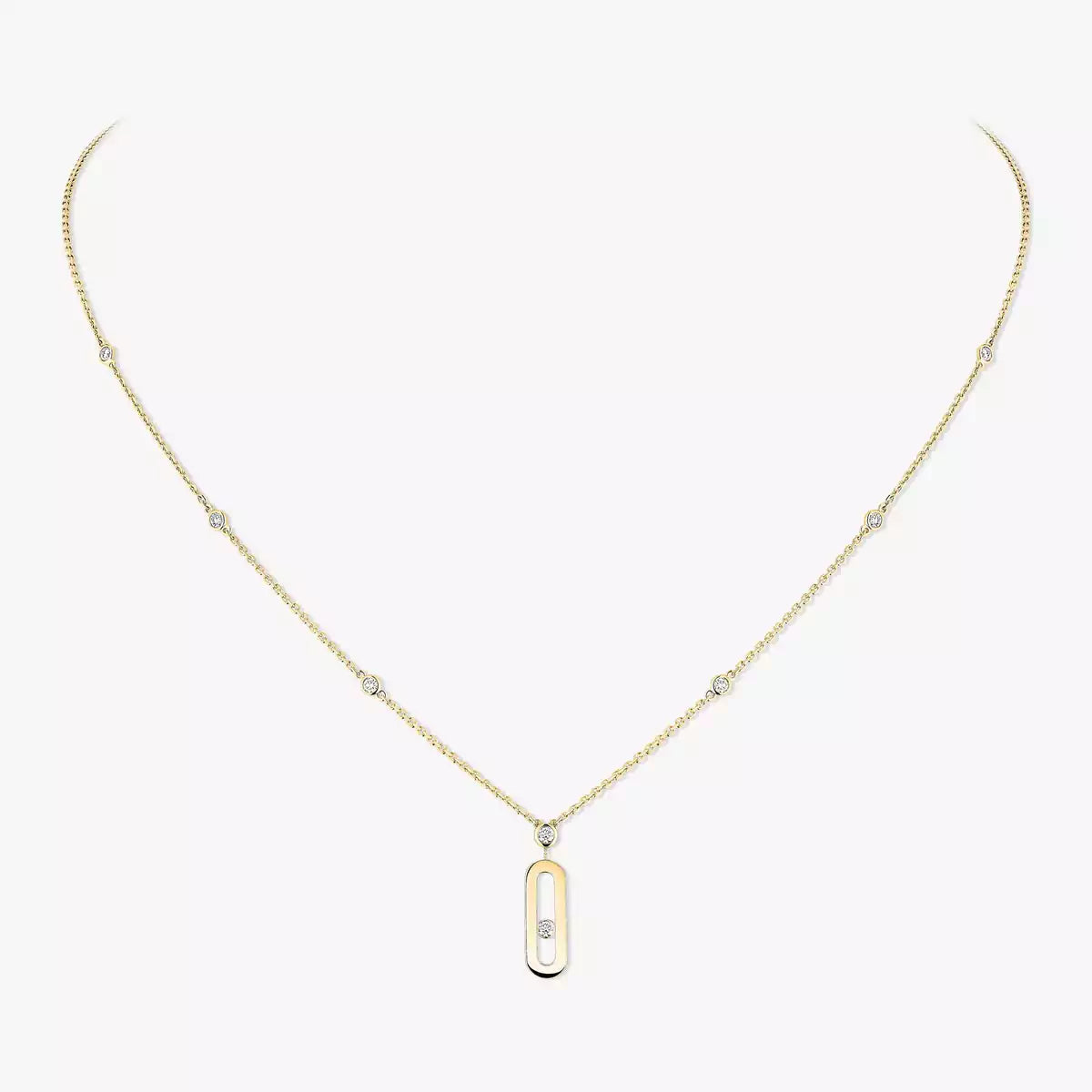 [LORA]  Move Uno Gold Diamond Long Necklace