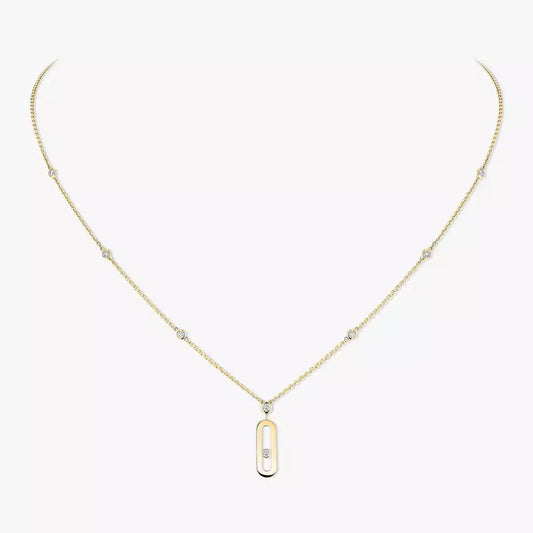 [LORA]  Move Uno Gold Diamond Long Necklace