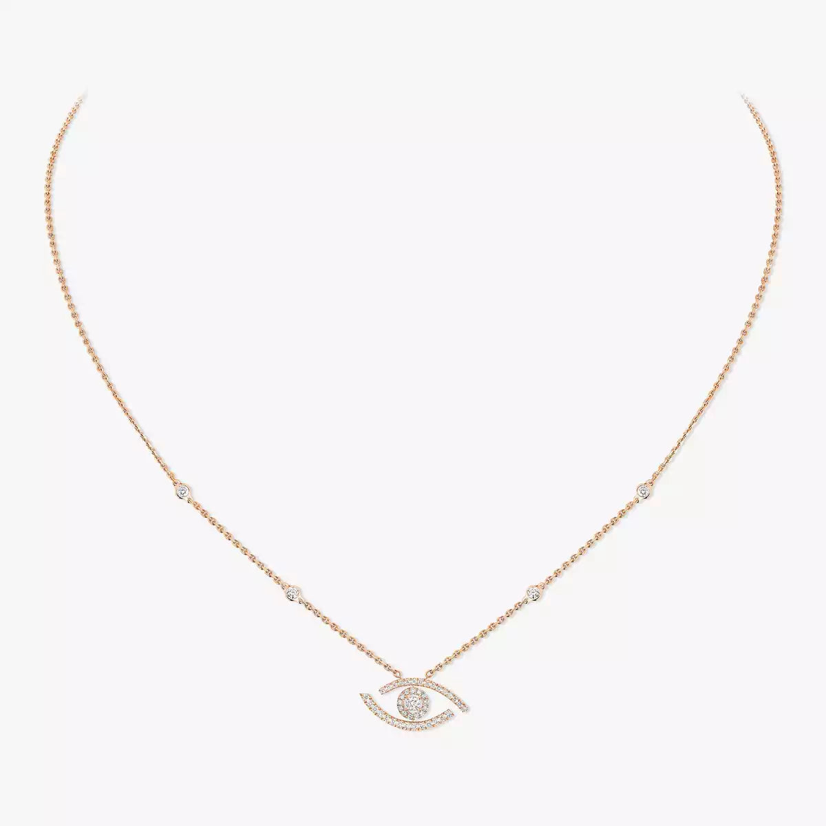 [LORA] Pave_ Diamond Necklace Lucky Eye