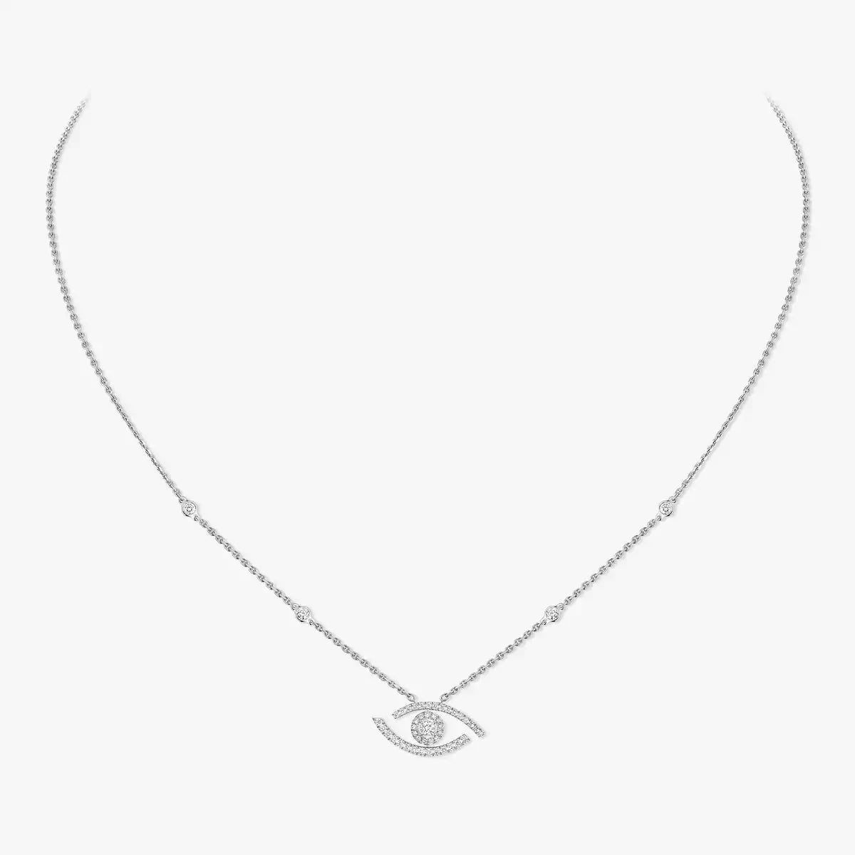 [LORA] Pave_ Diamond Necklace Lucky Eye