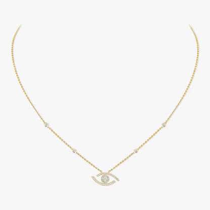 [LORA] Pave_ Diamond Necklace Lucky Eye