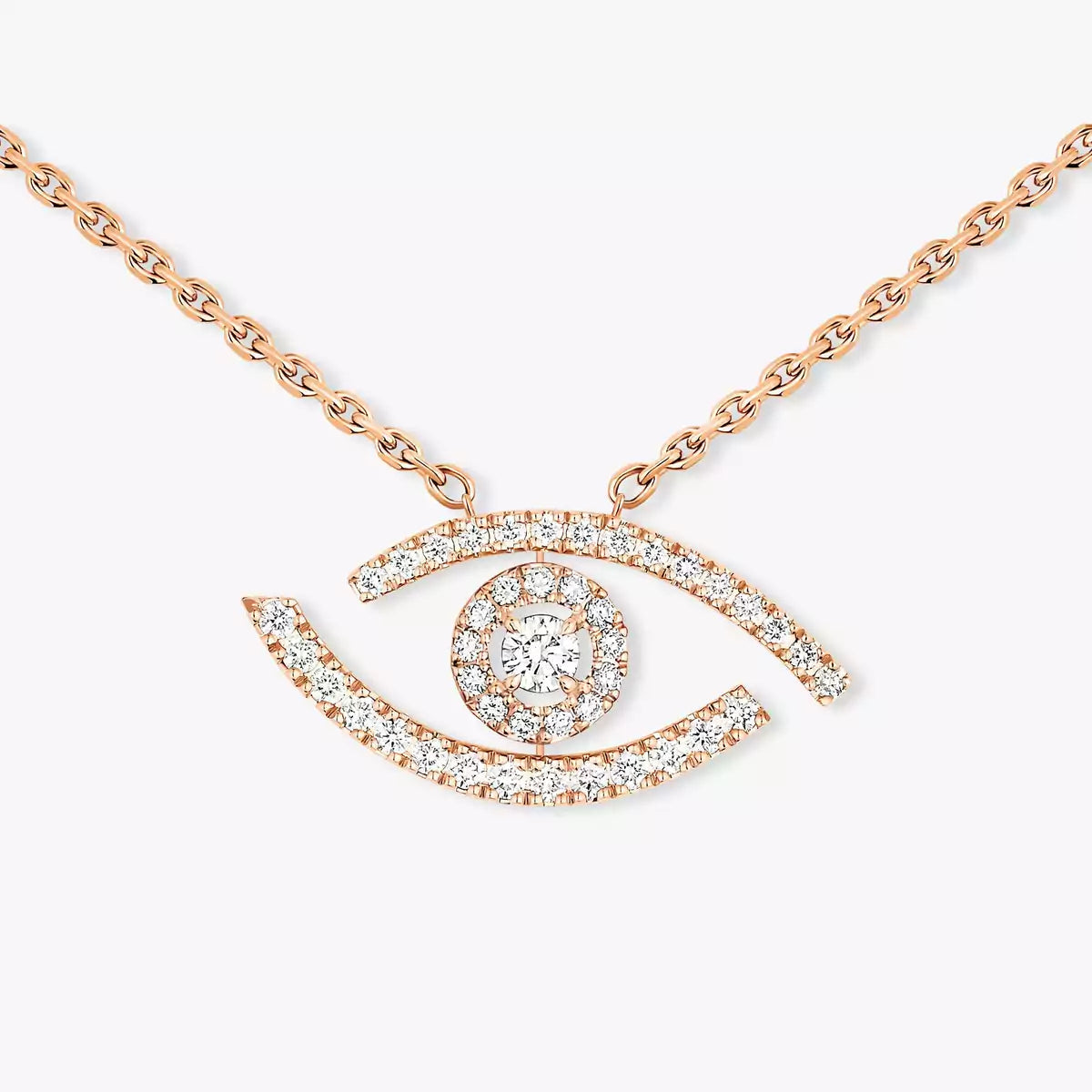 [LORA] Pave_ Diamond Necklace Lucky Eye