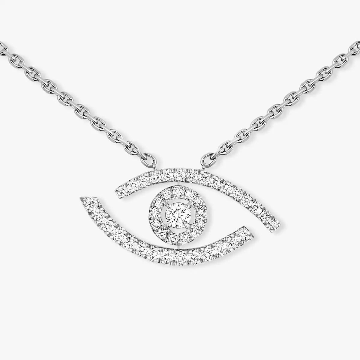 [LORA] Pave_ Diamond Necklace Lucky Eye
