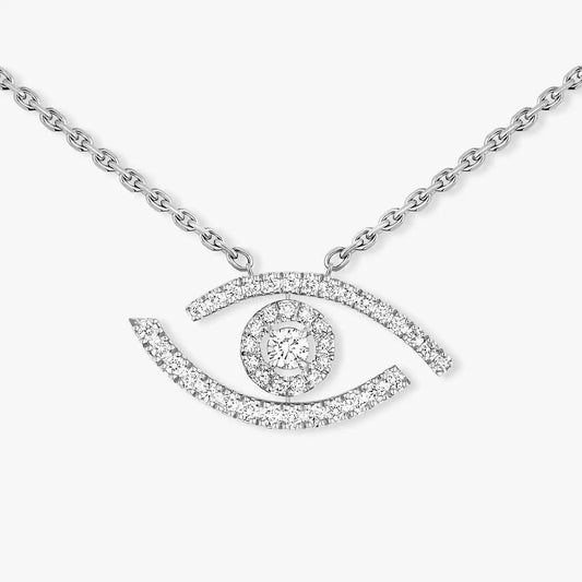 [LORA] Pave_ Diamond Necklace Lucky Eye
