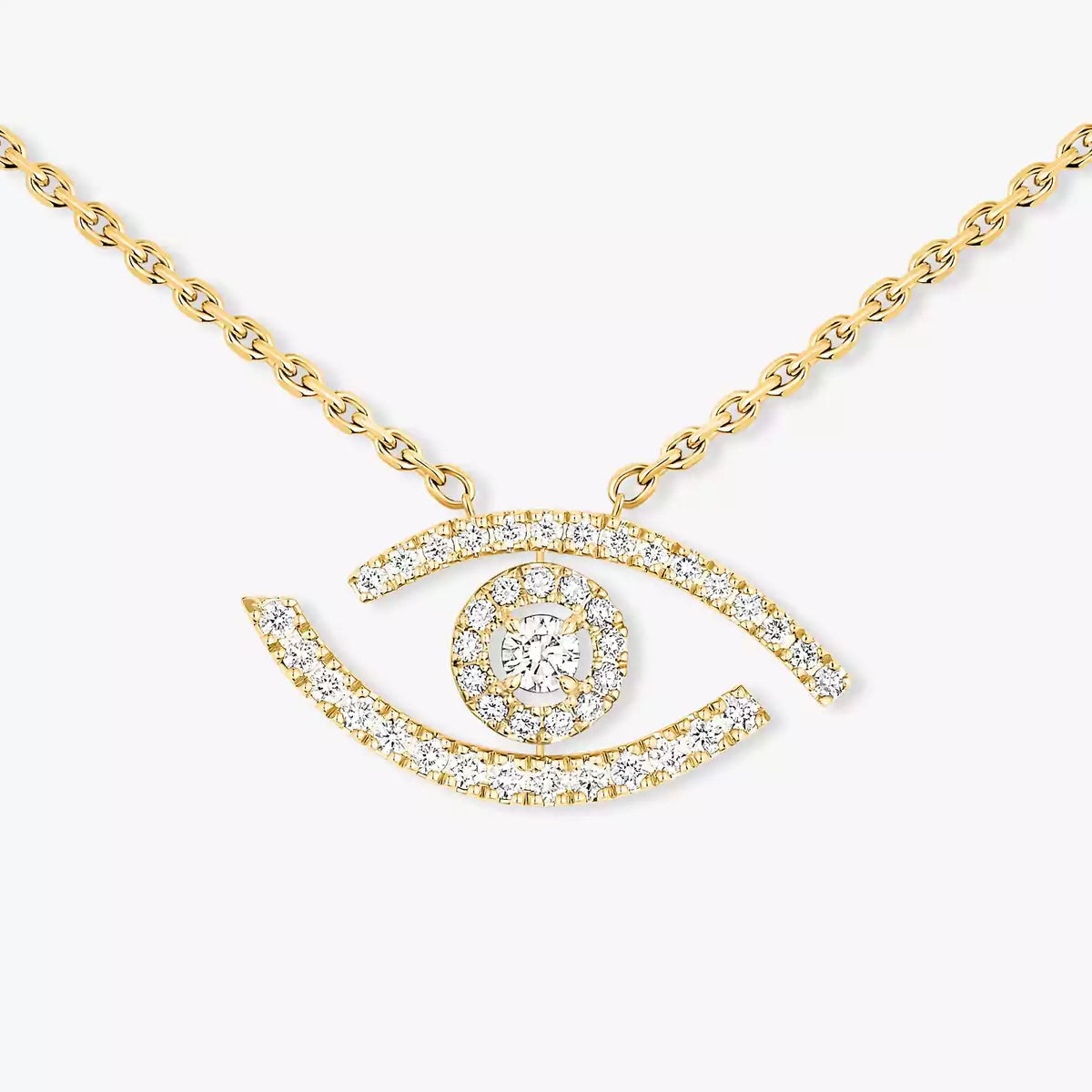 [LORA] Pave_ Diamond Necklace Lucky Eye