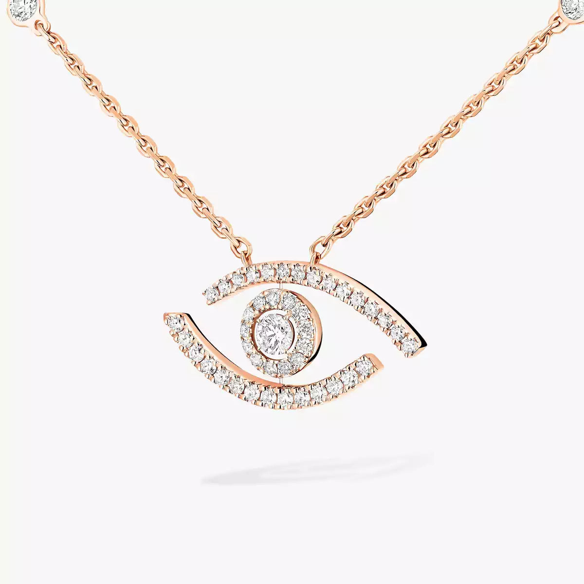 [LORA] Pave_ Diamond Necklace Lucky Eye