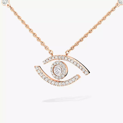 [LORA] Pave_ Diamond Necklace Lucky Eye