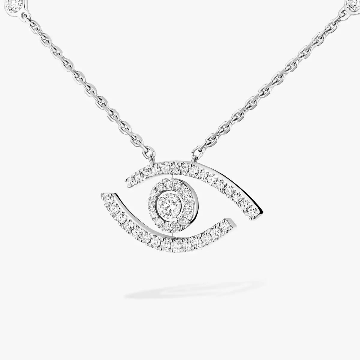 [LORA] Pave_ Diamond Necklace Lucky Eye