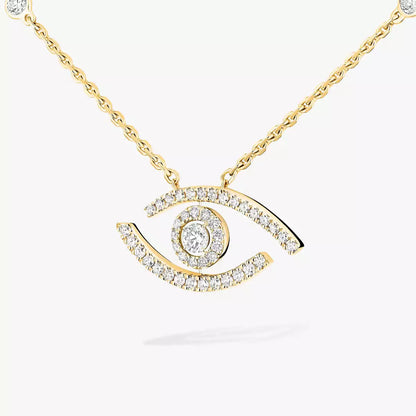 [LORA] Pave_ Diamond Necklace Lucky Eye