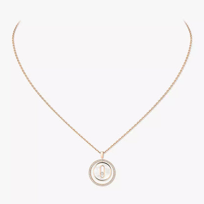 [LORA] Lucky Move Diamond Necklace in Rose Gold and White Mother-of-Pearl