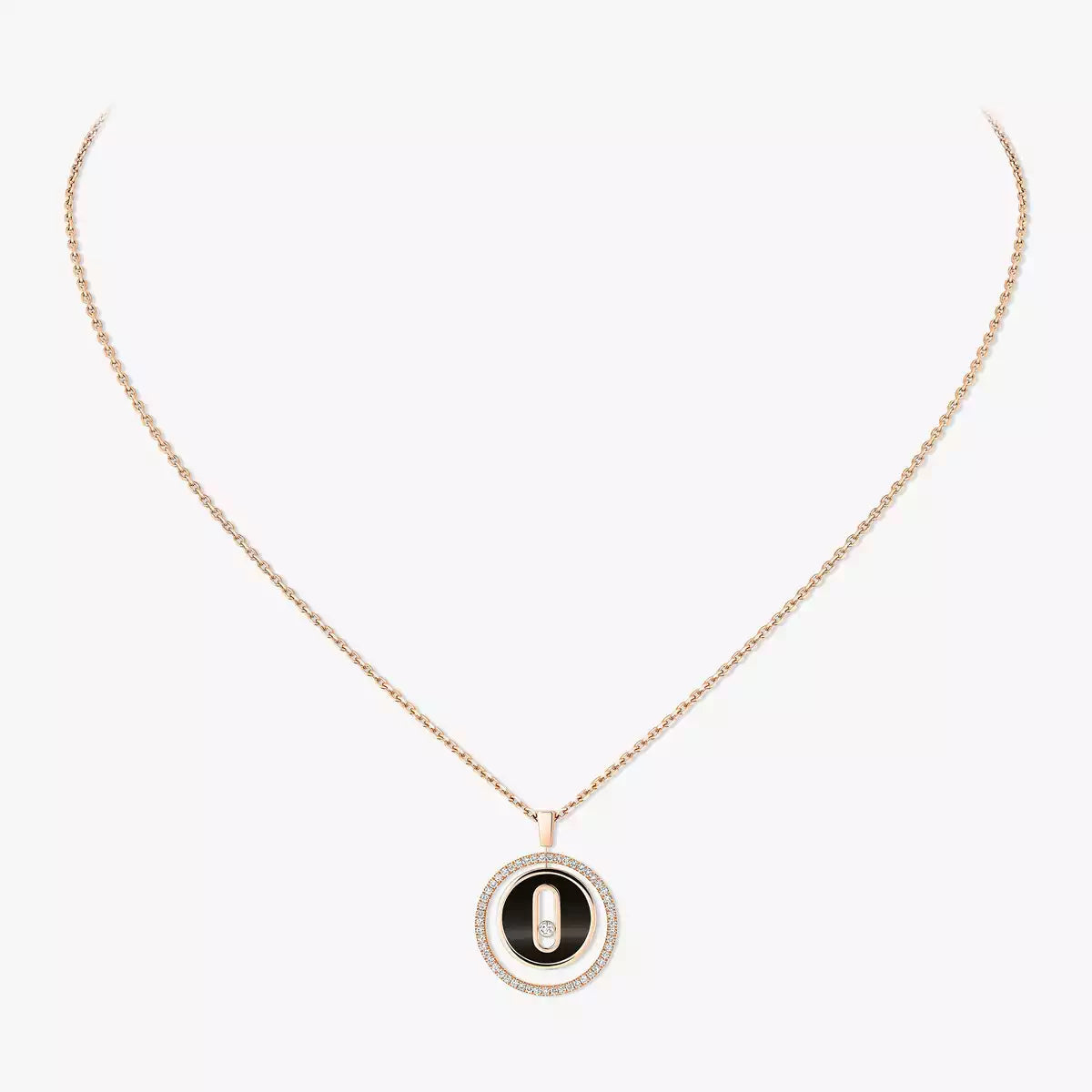 [LORA] Lucky Move Diamond Necklace in Rose Gold and White Mother-of-Pearl