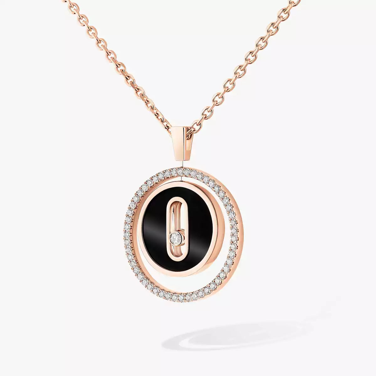 [LORA] Lucky Move Diamond Necklace in Rose Gold and White Mother-of-Pearl