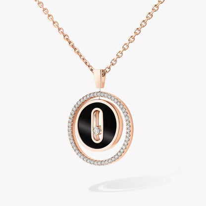 [LORA] Lucky Move Diamond Necklace in Rose Gold and White Mother-of-Pearl