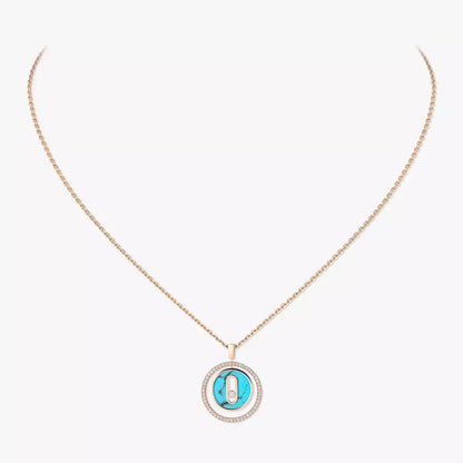 [LORA] Lucky Move Diamond Necklace in Rose Gold and White Mother-of-Pearl