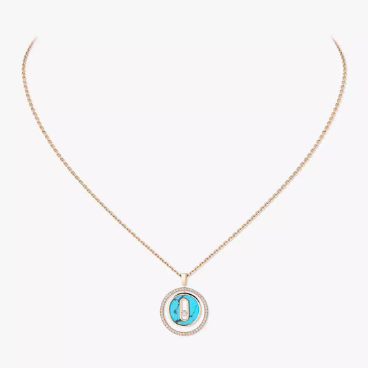[LORA] Lucky Move Diamond Necklace in Rose Gold and White Mother-of-Pearl