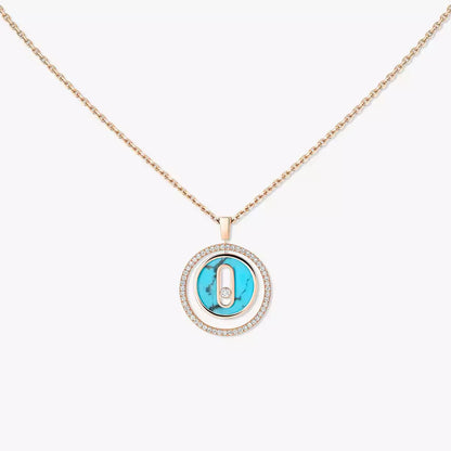 [LORA] Lucky Move Diamond Necklace in Rose Gold and White Mother-of-Pearl