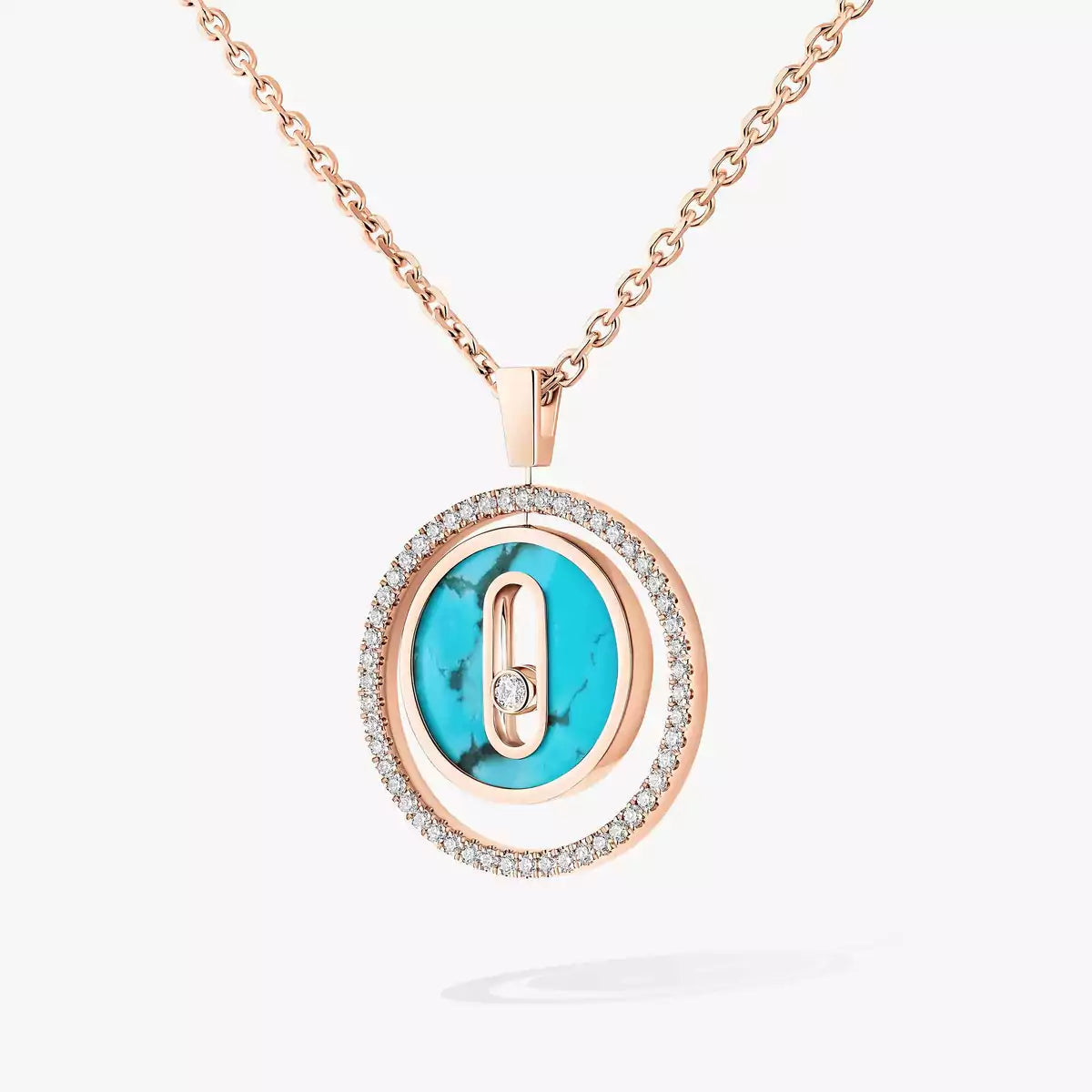[LORA] Lucky Move Diamond Necklace in Rose Gold and White Mother-of-Pearl