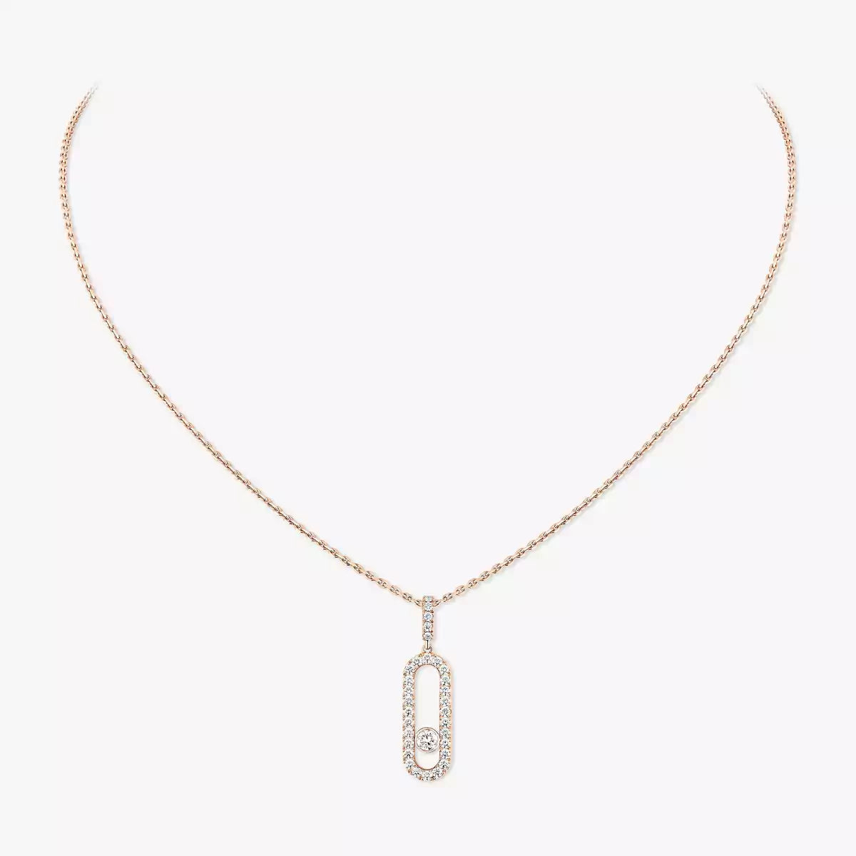[LORA] Move Uno Diamond Necklace in Rose Gold
