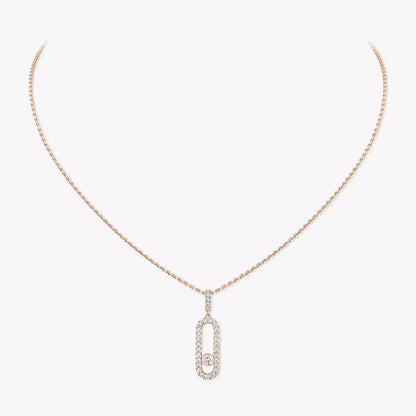 [LORA] Move Uno Diamond Necklace in Rose Gold