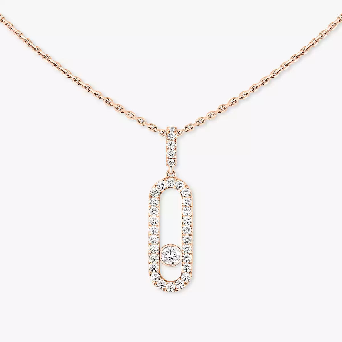 [LORA] Move Uno Diamond Necklace in Rose Gold