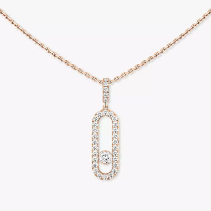 [LORA] Move Uno Diamond Necklace in Rose Gold
