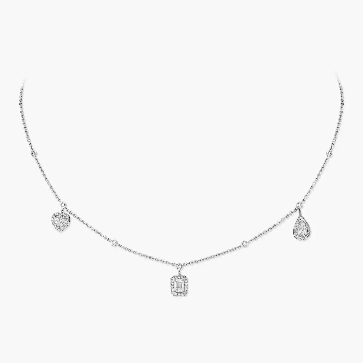 [LORA] My Twin Diamond Necklace in Silver