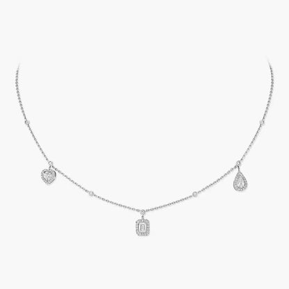 [LORA] My Twin Diamond Necklace in Silver