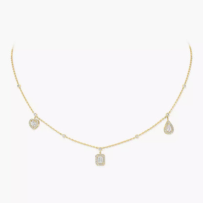 [LORA] My Twin Diamond Necklace in Silver