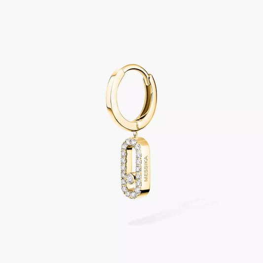 [LORA] Move Uno Single Diamond Hoop Earring